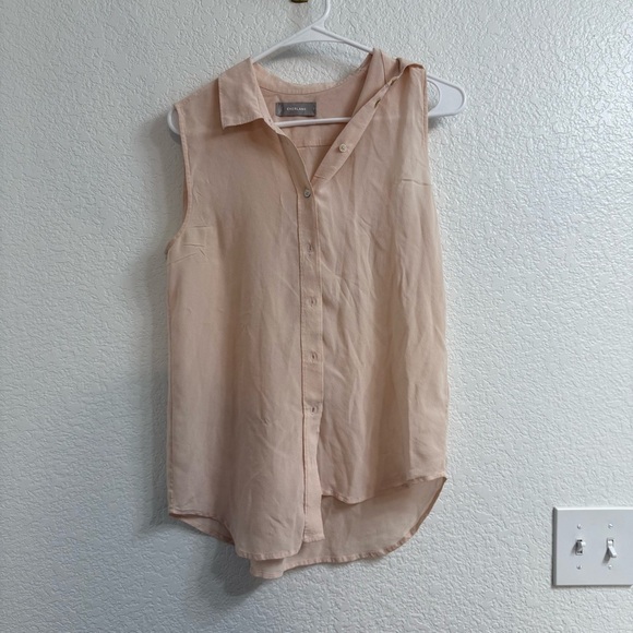 Everlane The Clean Silk Relaxed Sleeveless Shirt Cream Size 6 - Picture 1 of 4